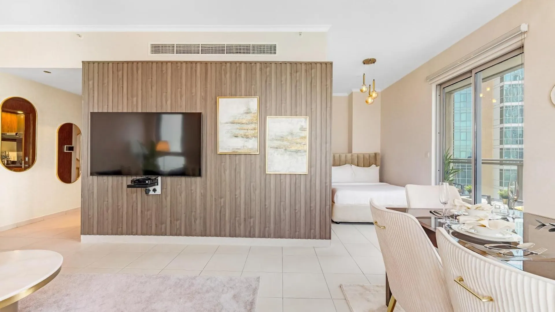 Durrani Homes - Modern Living 3Br With Burj Khalifa And Fountain View - Third Room Without Partition Dubaj