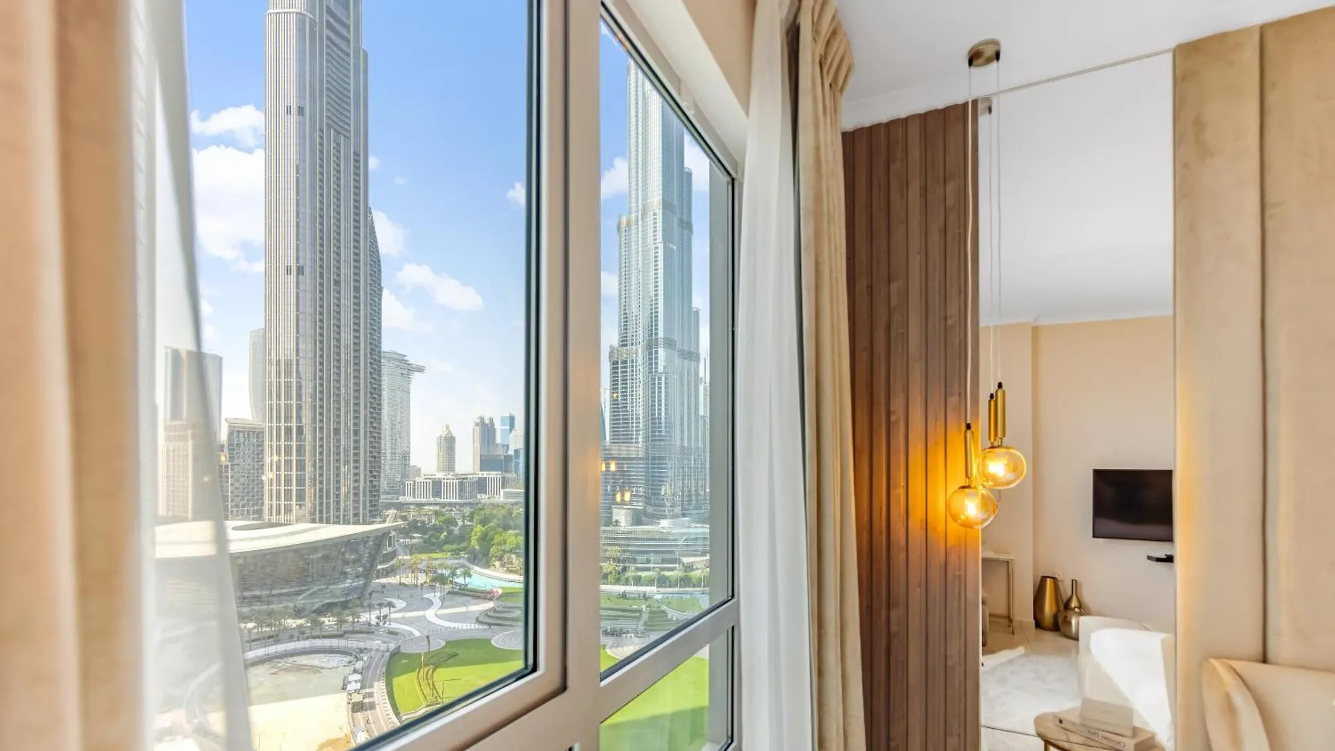 Durrani Homes - Modern Living 3Br With Burj Khalifa And Fountain View - Third Room Without Partition Dubaj Apartmán