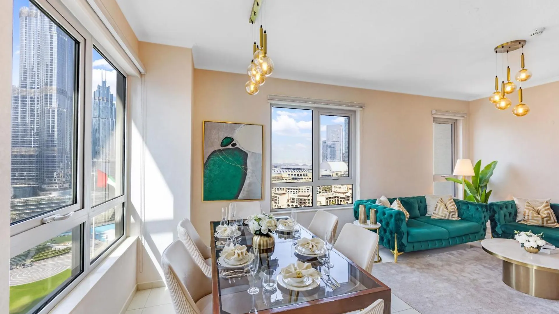 Durrani Homes - Modern Living 3Br With Burj Khalifa And Fountain View - Third Room Without Partition Dubai