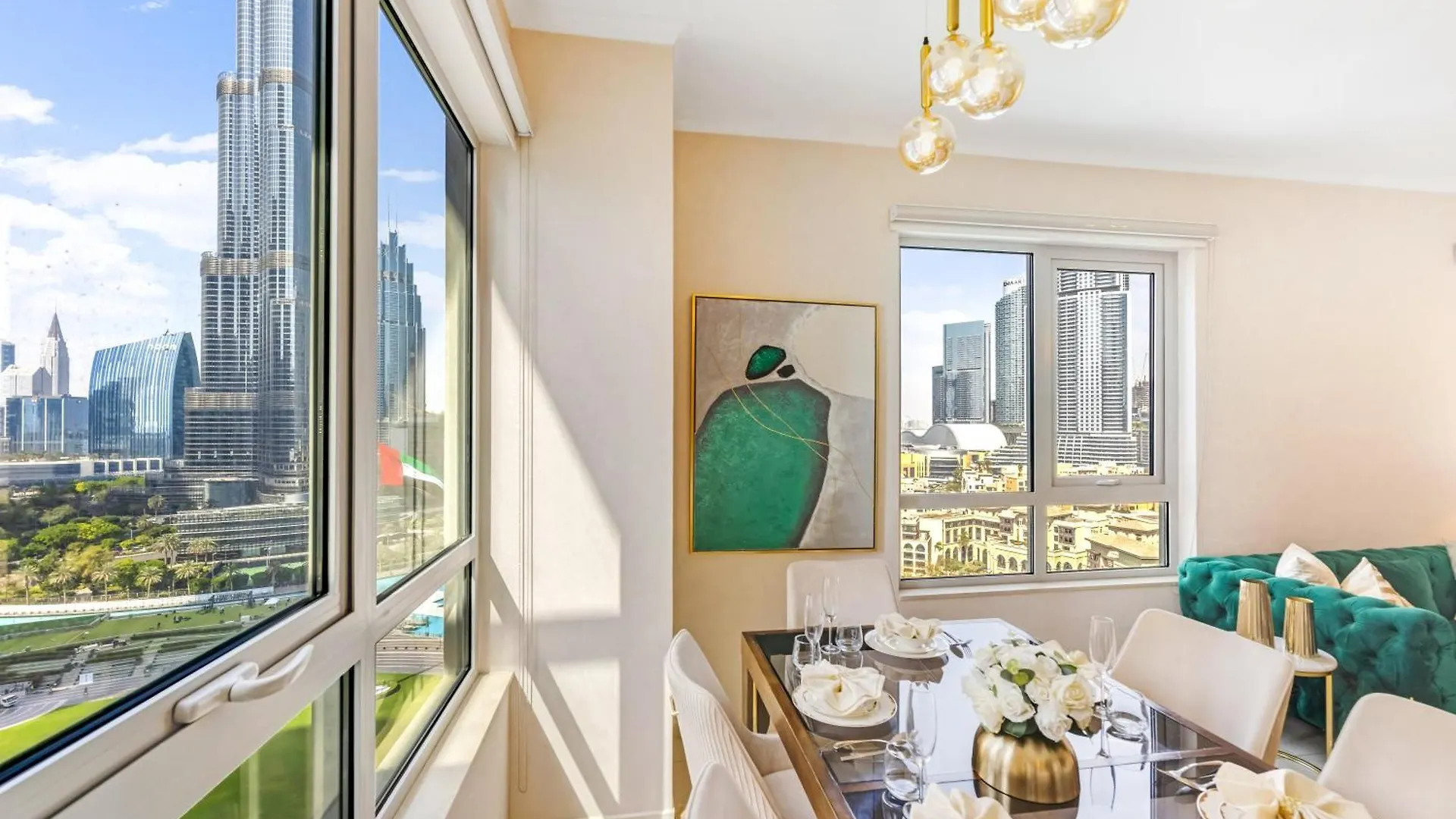 Durrani Homes - Modern Living 3Br With Burj Khalifa And Fountain View - Third Room Without Partition Dubai